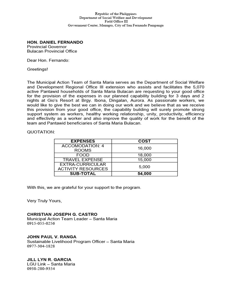 Capability Building Proposal for Santa Maria | PDF