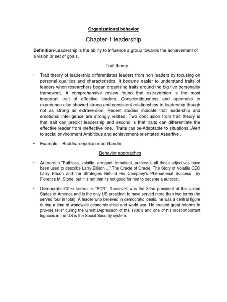Organisational Behaviour | PDF | Emergence | Leadership
