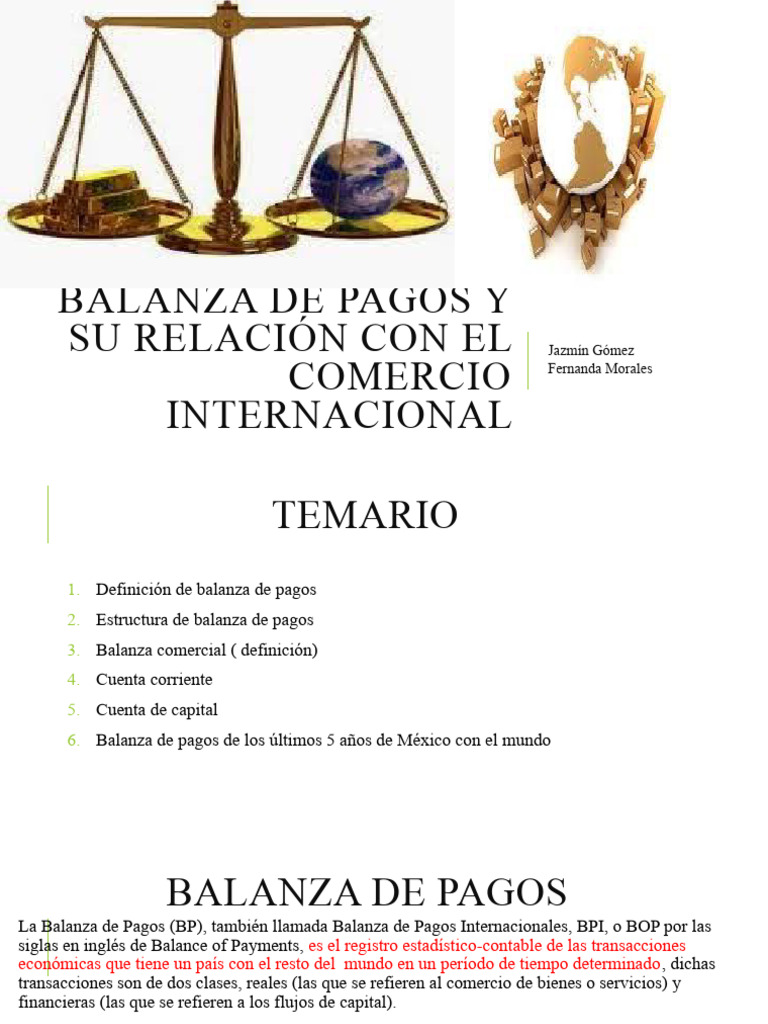 Balanza de Pagos y Comercio Internacional | PDF | Balance de pagos ...