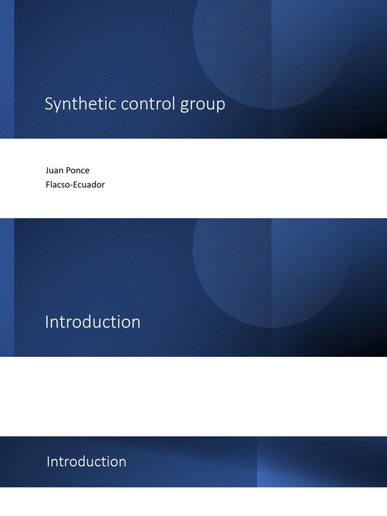 Synthetic Control Group | PDF | Dependent And Independent Variables ...