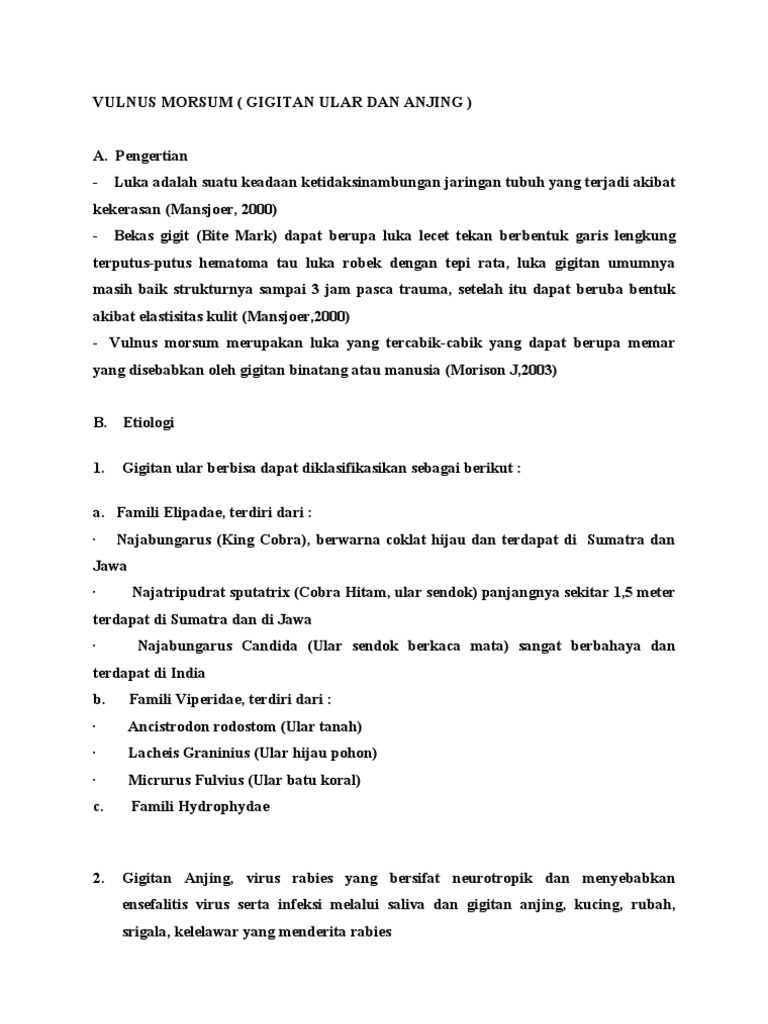 Vulnus Morsum | PDF