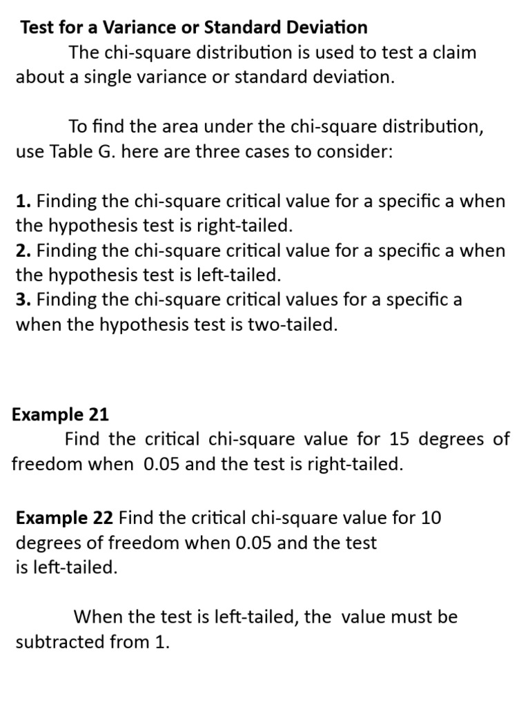Chi-Square Test for Variance Analysis | PDF | Chi Squared Distribution ...