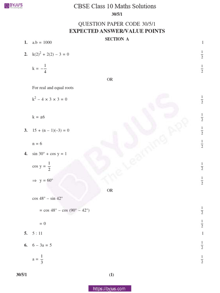 Class 1 Mathematics Question Paper | PDF | Mathematics