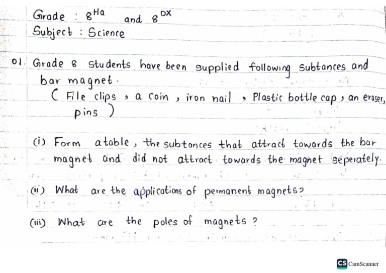 Grade 8 Science Revision | PDF