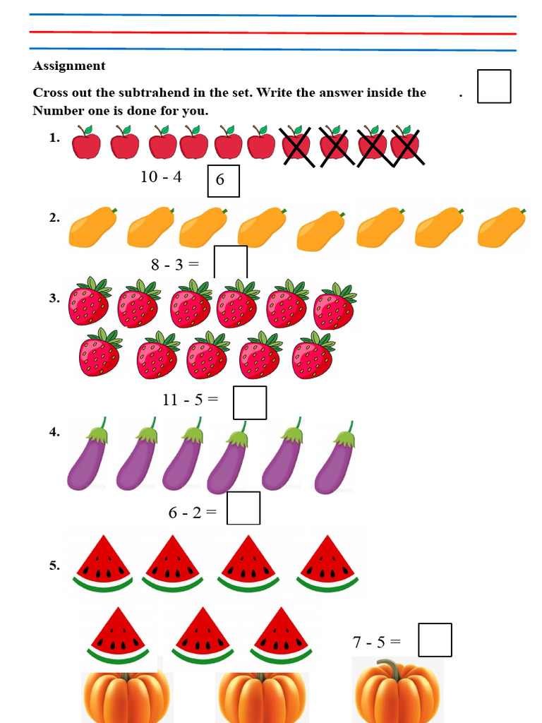 Subtraction Practice Worksheet | PDF