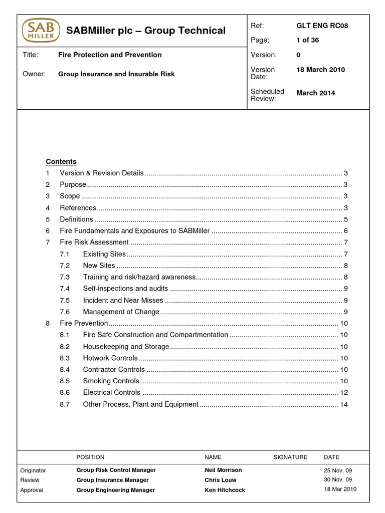 GLT - ENG.RC08 - Fire Prevention and Protection - v0 | PDF | Fire ...