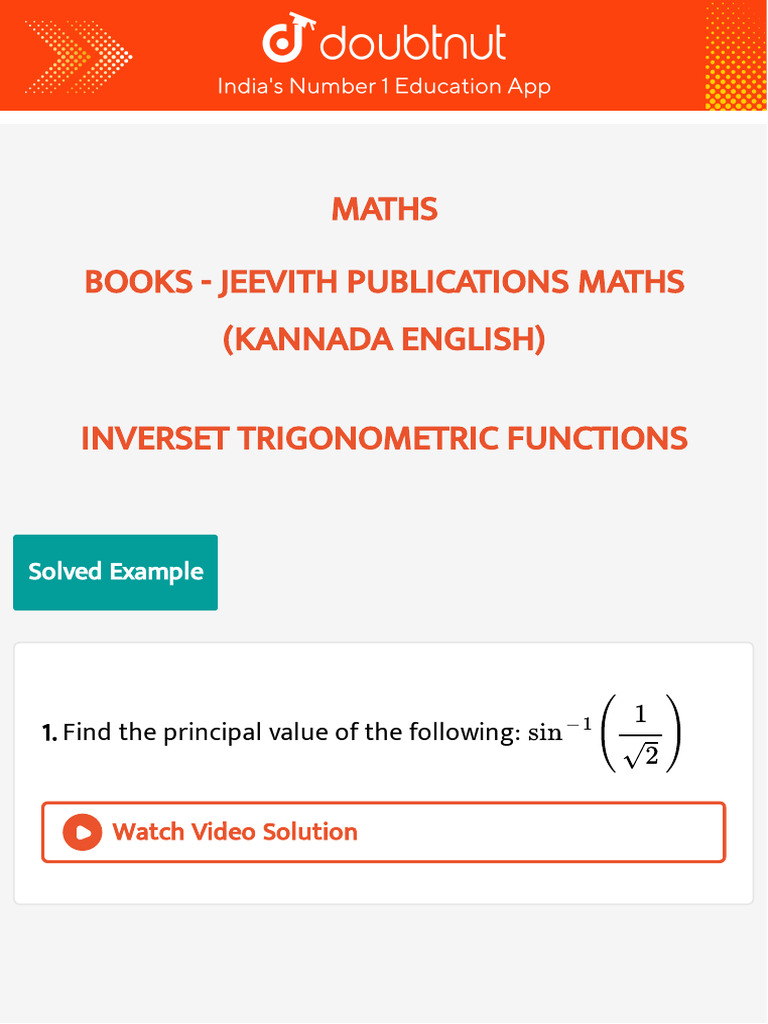 2nd PUC Maths Solutions - Jeevith Publications | PDF | Functions And ...