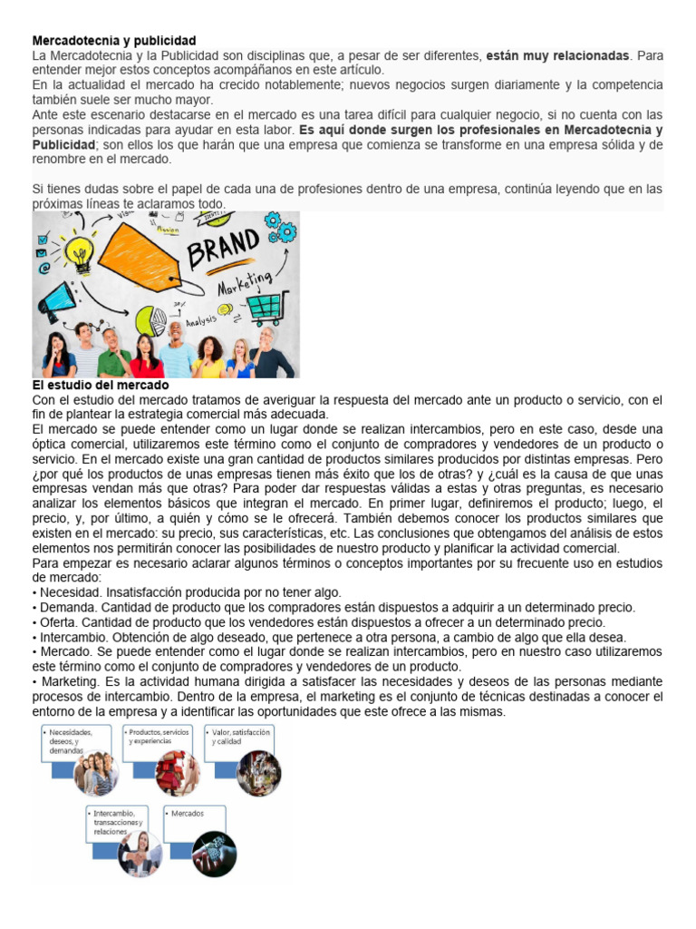 Mercadotecnia y Publicidad | PDF | Marketing | Mercado (economía)