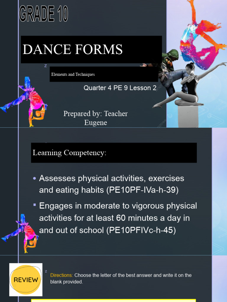 Dance Forms and Techniques Overview | PDF | Dances | Nutrients