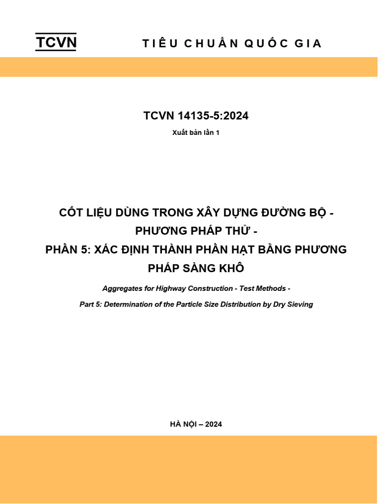 TCVN 14135-5-2024 (MOD AASHTO T27) Cốt liệu dùng trong xây dựng đường ...