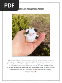 Tiny Cow Am I Guru Mi Pattern
