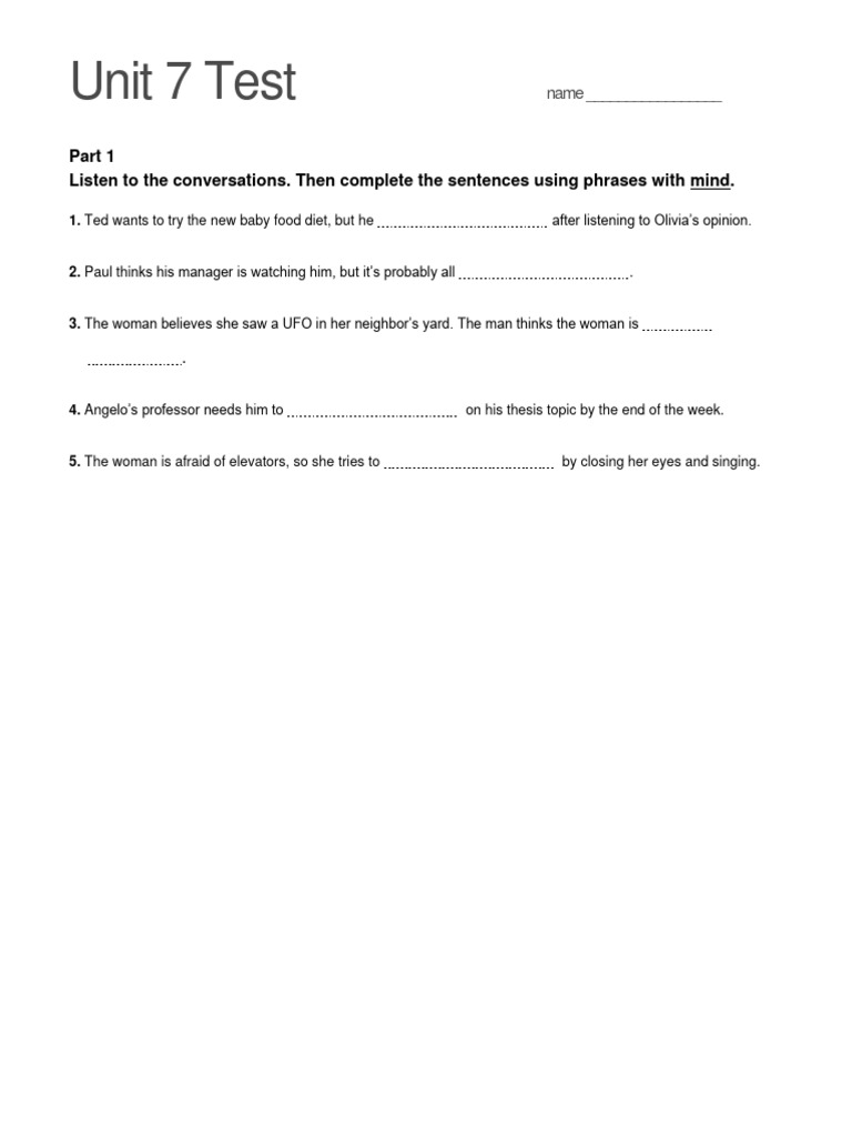 Summit 2B Test Unit 7 (WWW - Languagecentre.ir) - 1 | PDF | Illusion ...