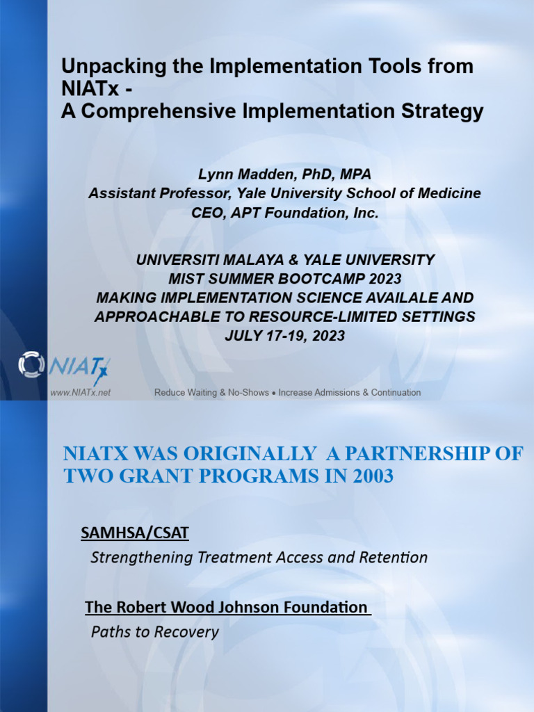 Unpacking The Implementation Tools From NIATx A Comprehensive ...