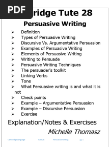 Cambridge Tute 28 - Persuasive Writing