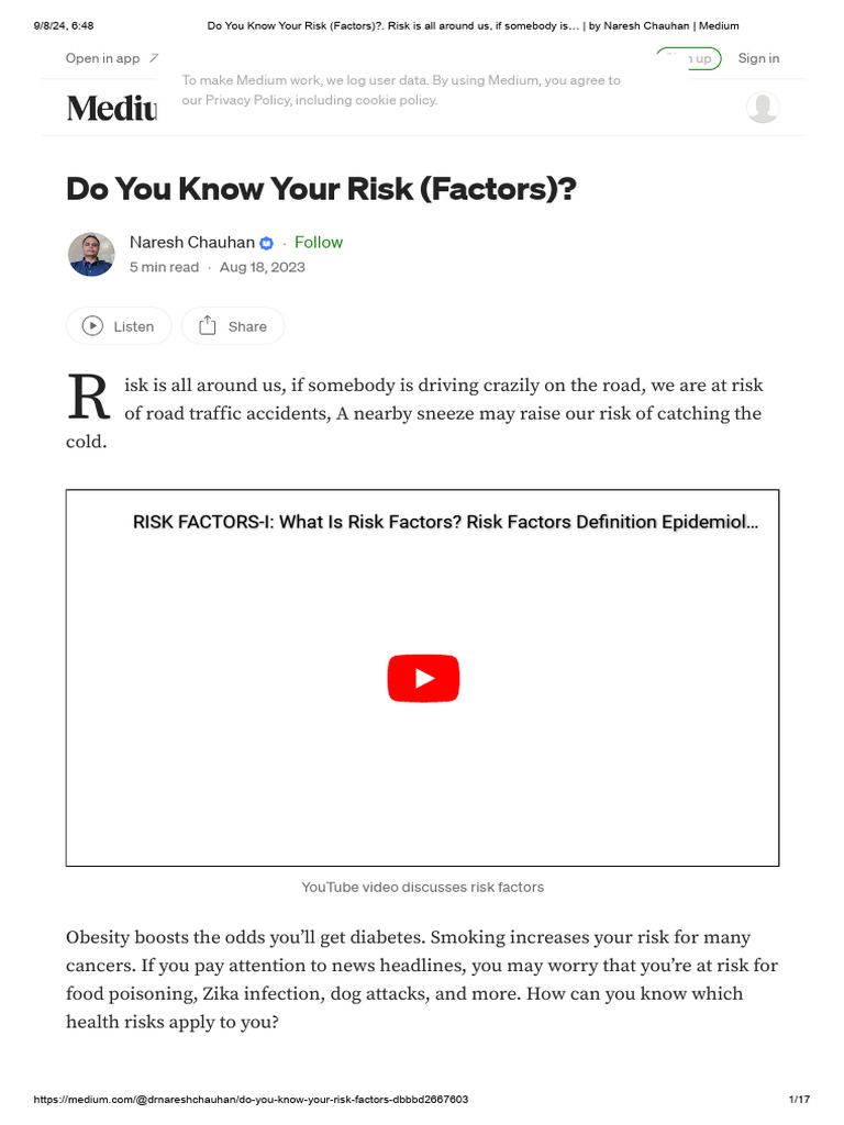 Assessing Your Personal Risk Factors