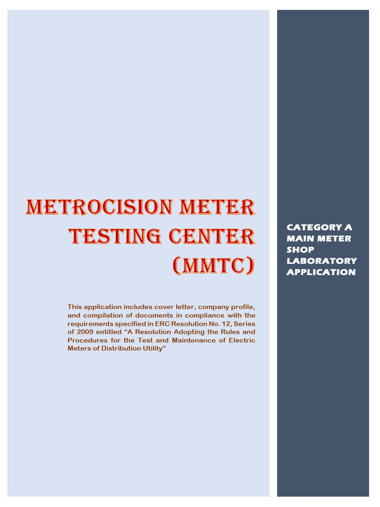 MMTC Application for Meter Shop Renewal | PDF | Laboratories | Engineer