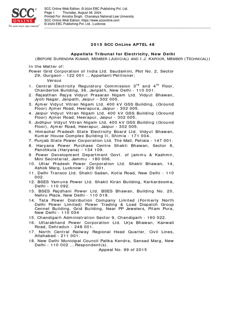 J 2015 SCC OnLine APTEL 48 2310 Cnluacin 20240808 145003 1 14 | PDF ...