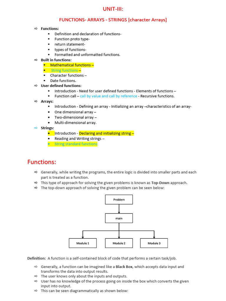 Unit 3 | PDF | Parameter (Computer Programming) | Function (Mathematics)