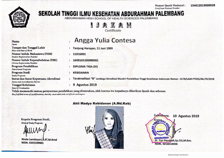 Agga Yulia Contesa (Ijazah) 1 | PDF