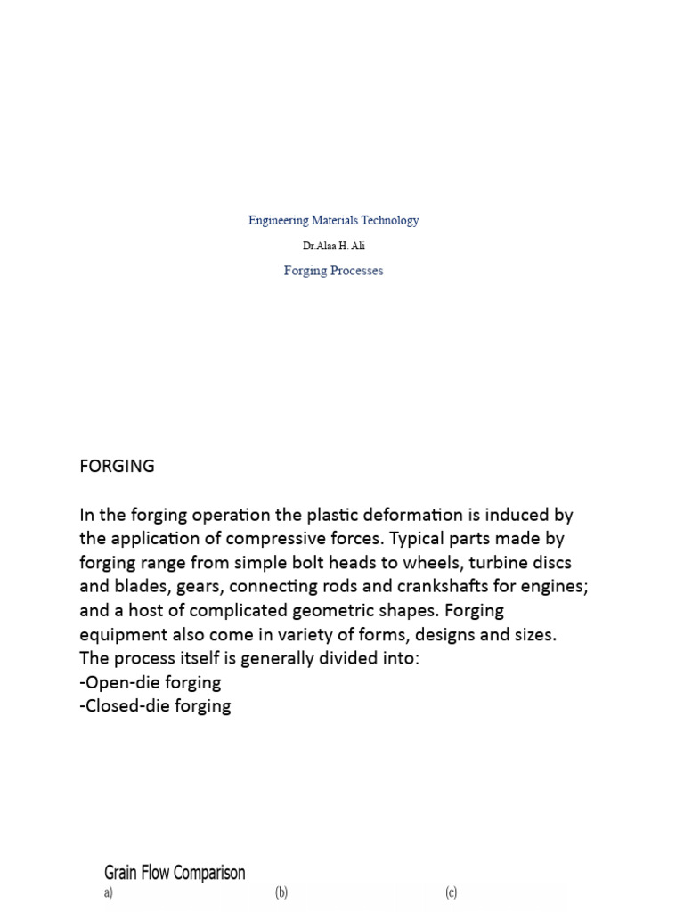 Forging Processes in Engineering Materials | PDF | Forging | Materials ...