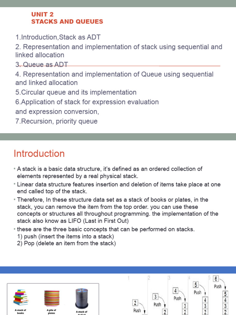 Unit 2 Stacks and Queues | PDF | Queue (Abstract Data Type) | Pointer ...