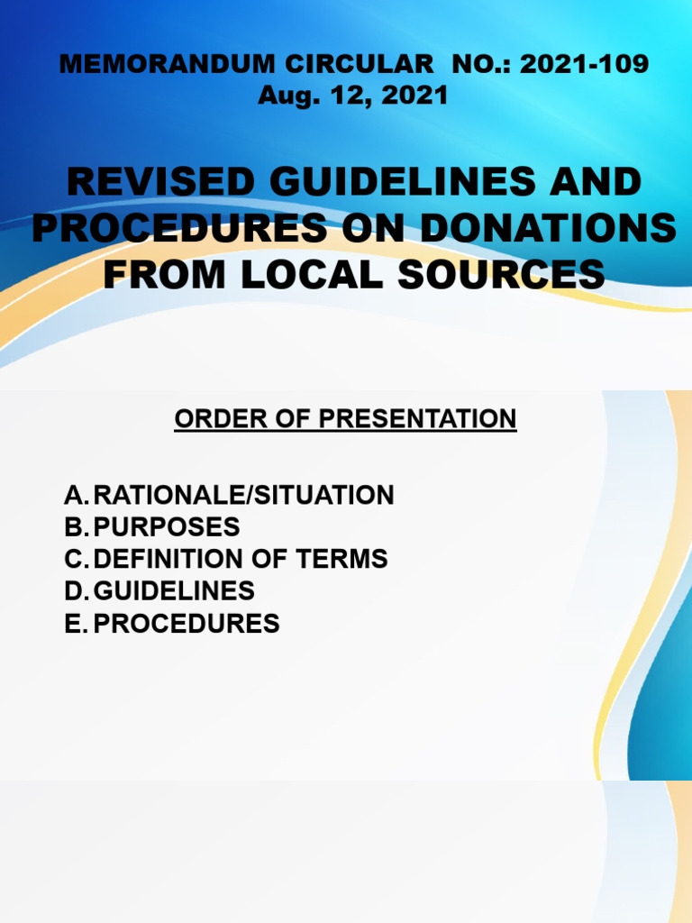 Revised Local Donation Guidelines PNP | PDF | Valuation (Finance) | Deed