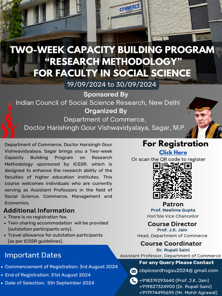 Two-Week Capacity Building Program On Research Methodology For Faculty ...