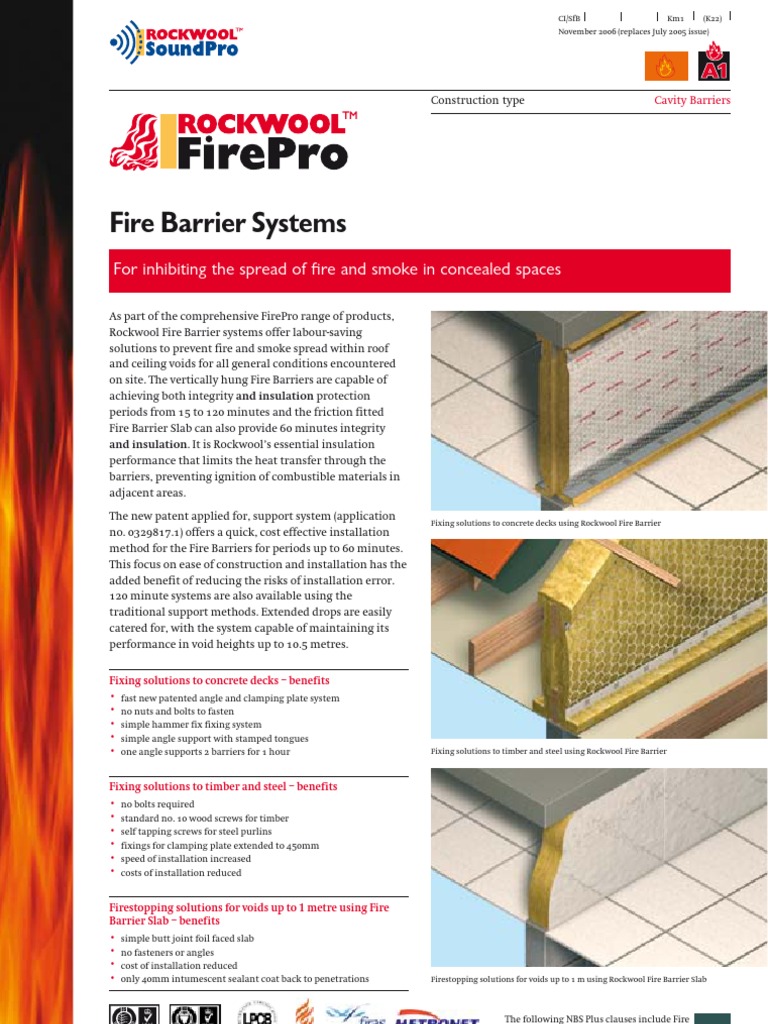 Rockwool Fire Barrier Systems Screw Truss