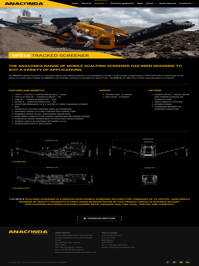 Scalping Screener - High Productivity Heavy Duty DF514 Anaconda | PDF ...