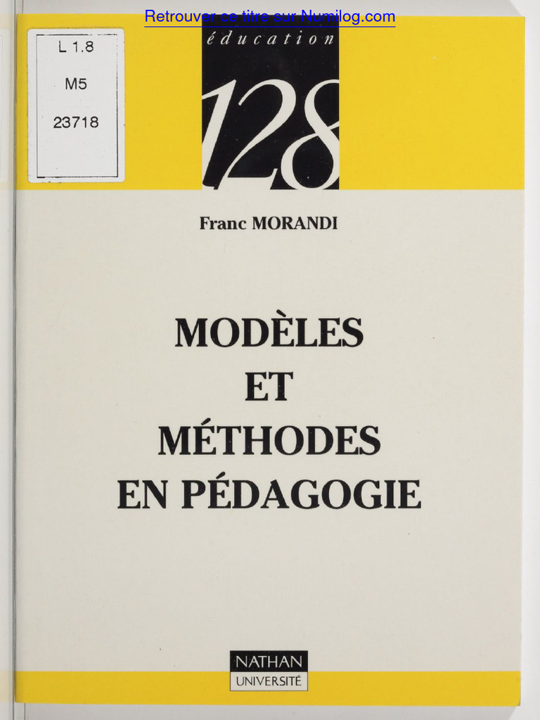 Modèles et Méthodes en Pédagogie | PDF | Pédagogie | Apprentissage
