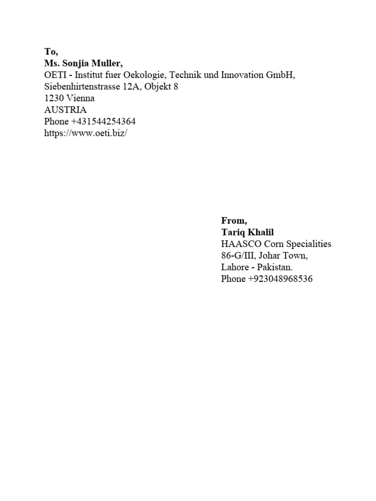 Austrian Address Formatting Guide | PDF