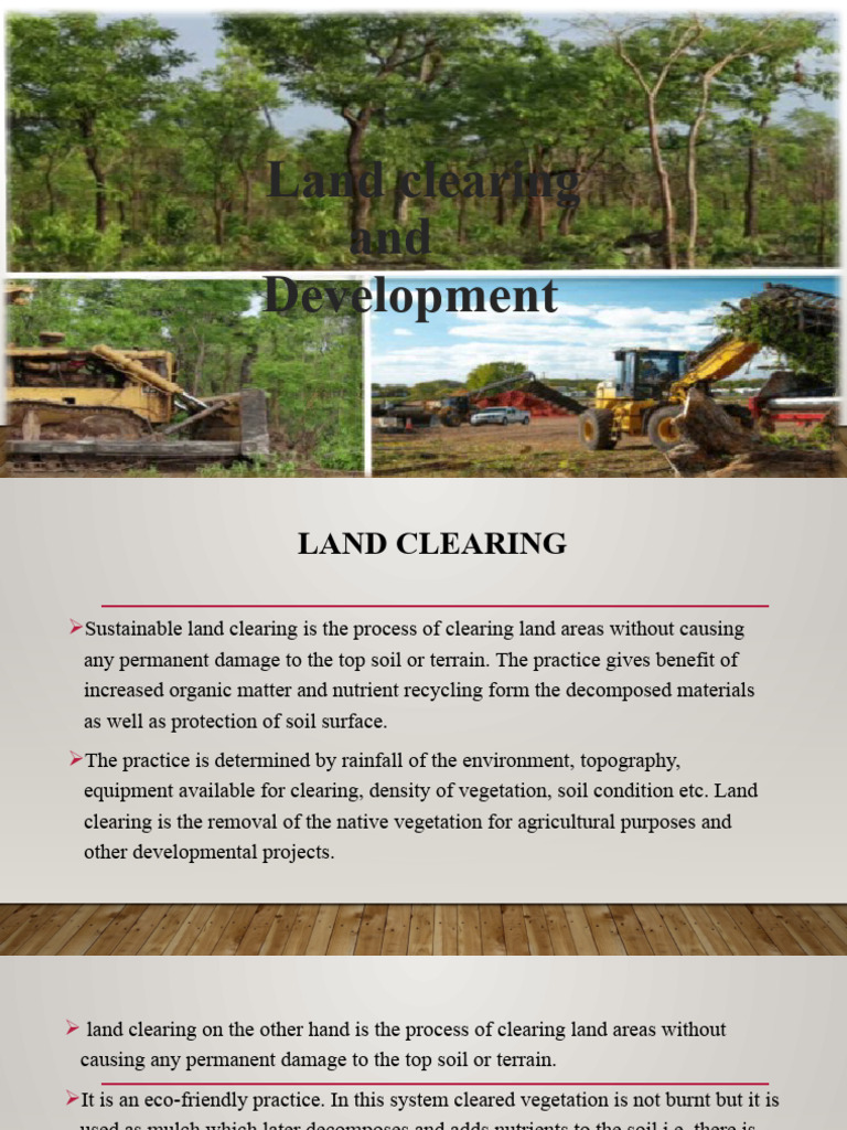 Sustainable Land Clearing Methods & Equipment | PDF | Agriculture ...