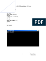 PROGRAM NO. 1: WAP For Addition of 2 Nos