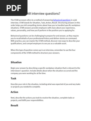 STAR Method Interview Questions Answers