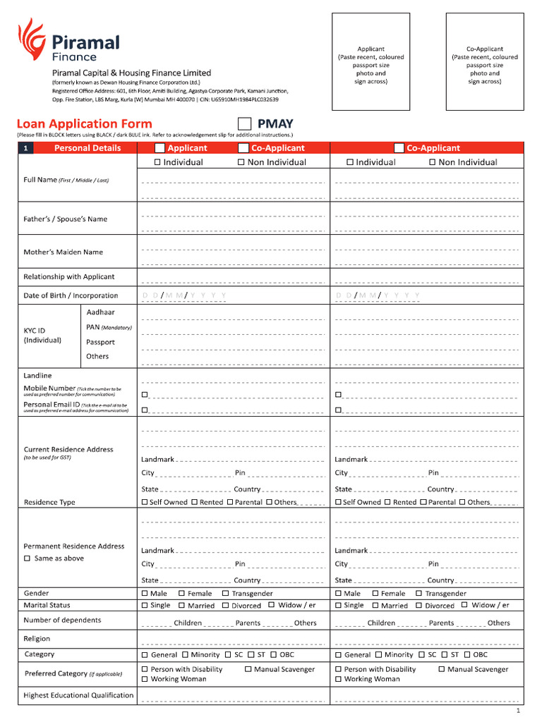 Home Loan Form | PDF