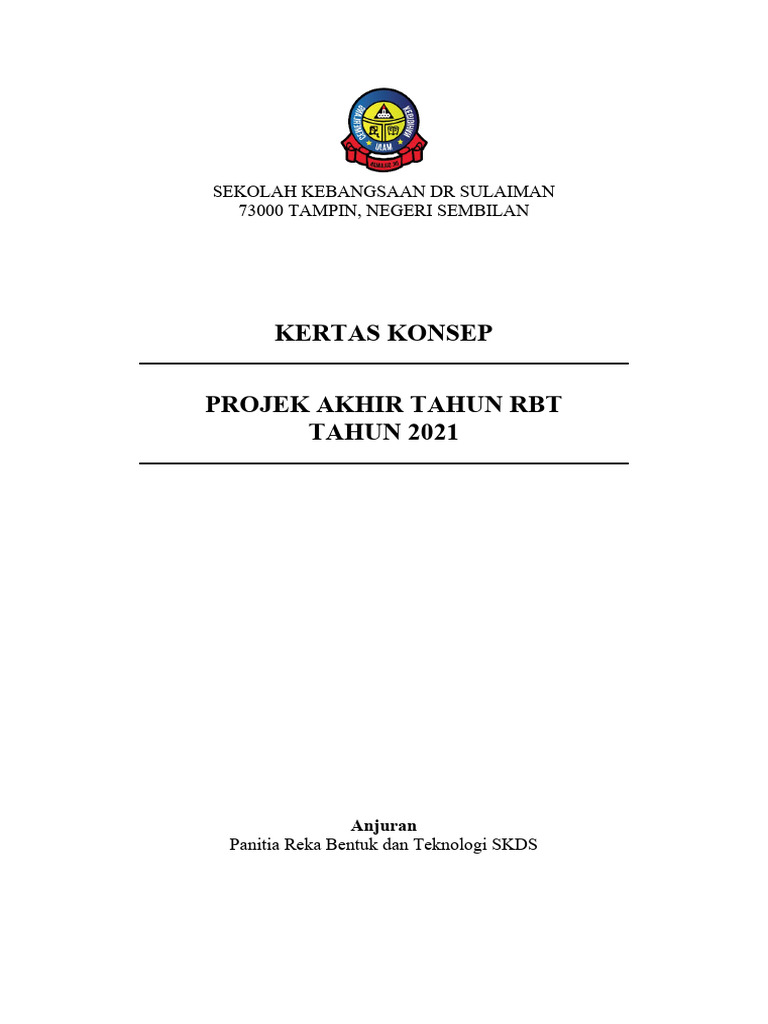 Draf Kertas Konsep Projek RBT Tahun 2021 | PDF
