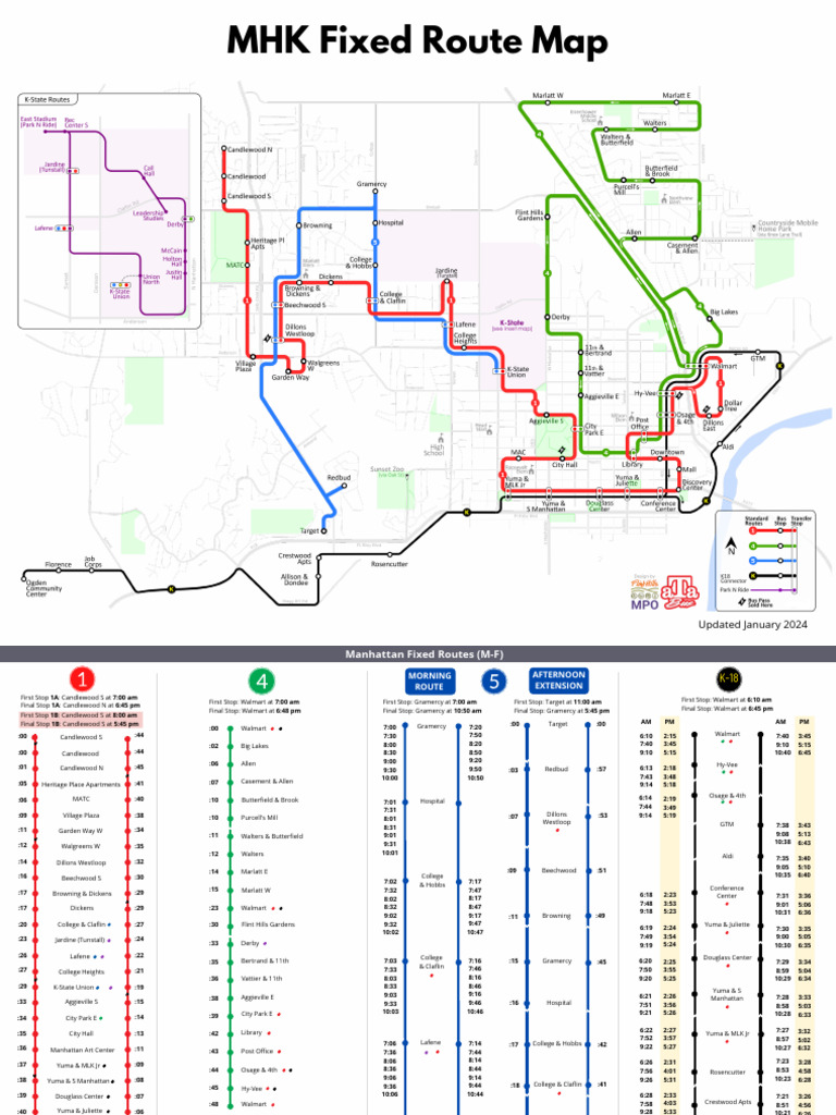 Manhattan Fixed Routes (M-F) Timings - UPDATED JAN 2024-Website | PDF ...