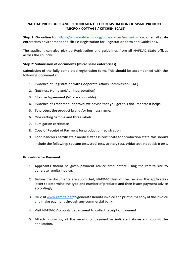 PROCEDURE FOR REGISTRATION OF MSME PRODUCTSx | PDF | Receipt