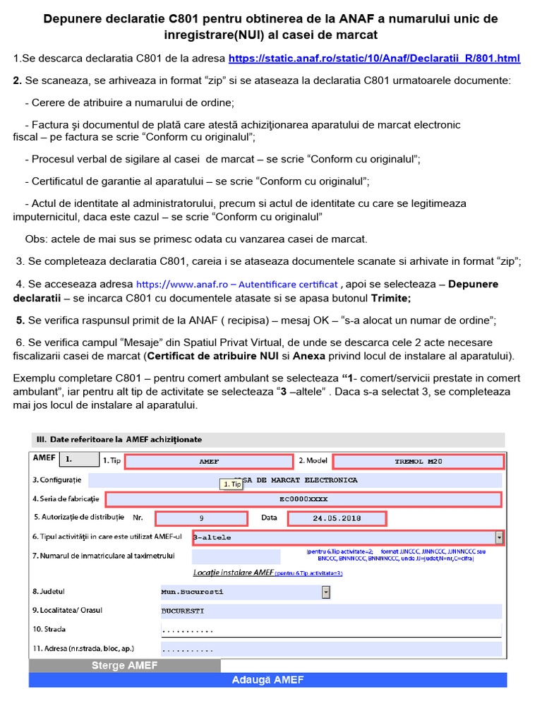 Instructiuni C801 | PDF