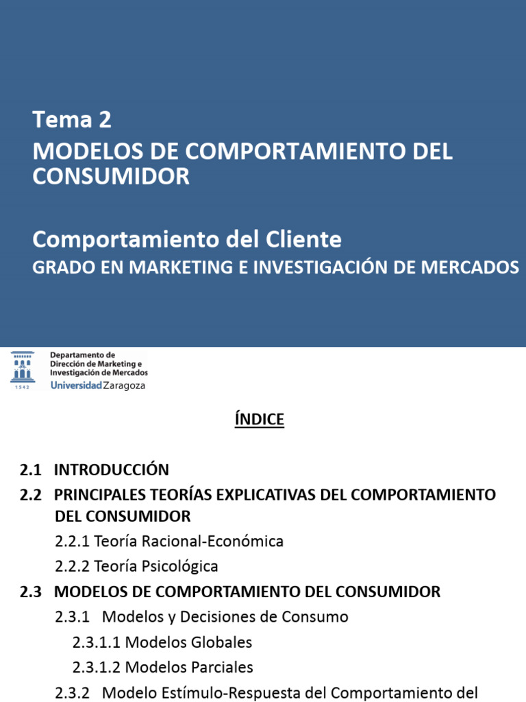 Modelos de Comportamiento del Consumidor | PDF | Comportamiento | Los ...