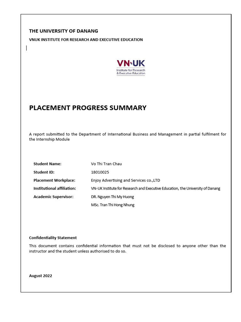 Internship Progress Report at ENJOY Agency | PDF | Marketing | Search ...