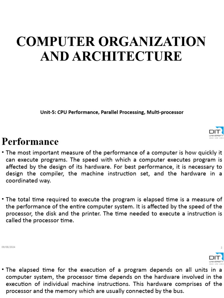 CPU Performance and Parallel Processing | PDF | Central Processing Unit ...