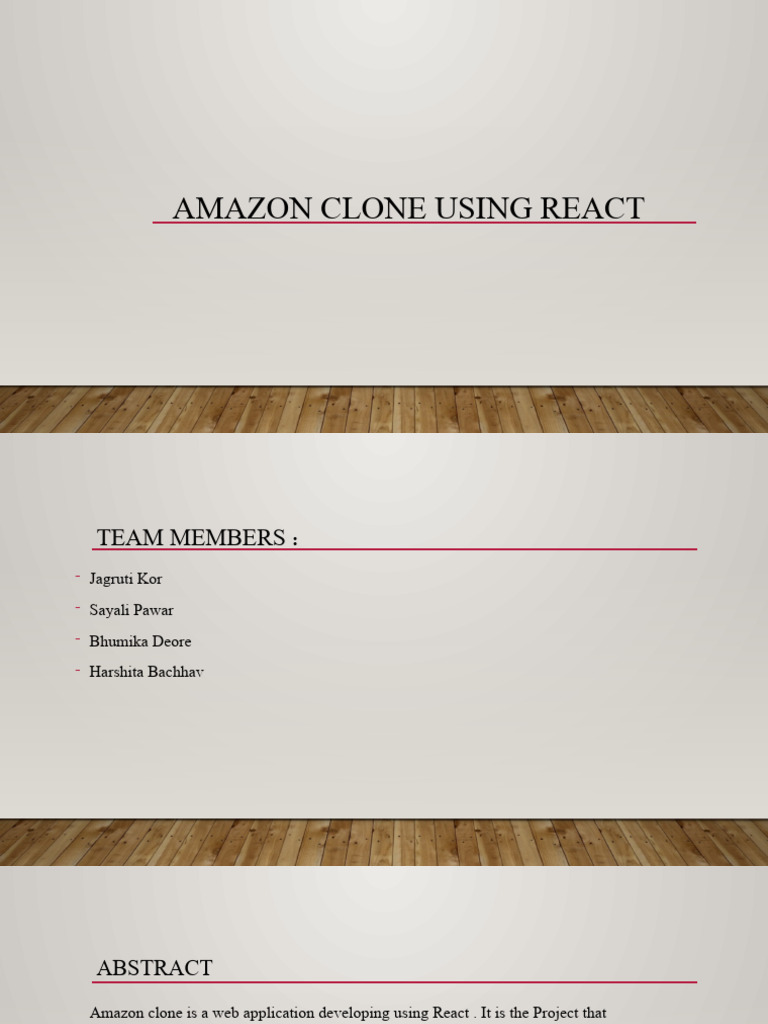 Amazon Clone App Development with React | PDF