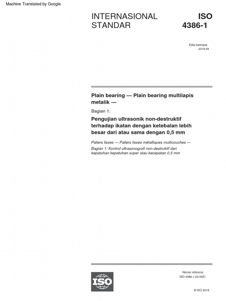 Pengujian Ultrasonik ISO 4386-1 | PDF