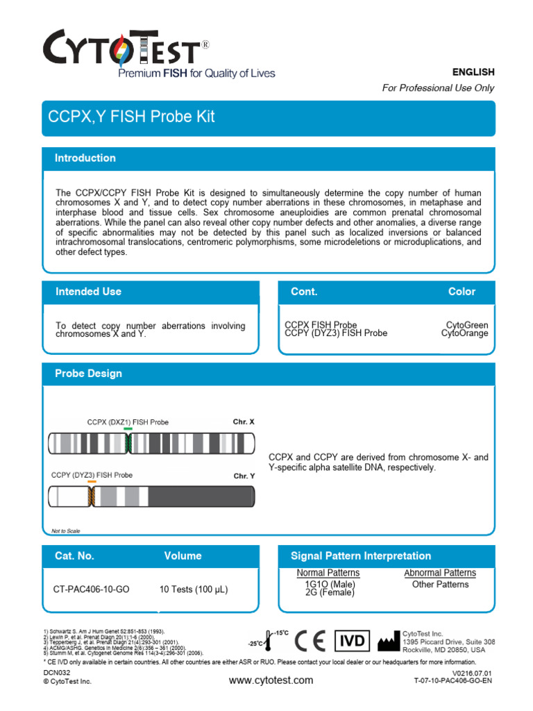 CCPX/CCPY FISH Probe Kit Overview | PDF | Fluorescence In Situ ...