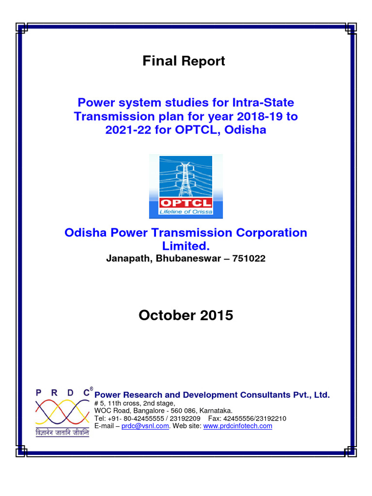 OPTCL 2018-19 Transmission Plan Analysis | PDF | Electrical Substation ...