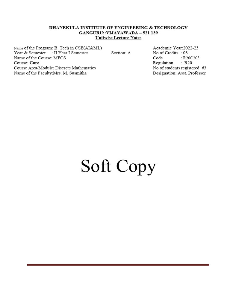 FT08 Unit WIse Lecture Notes | PDF | Technology & Engineering