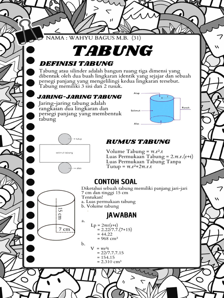 Rumus dan Contoh Tabung 3D | PDF
