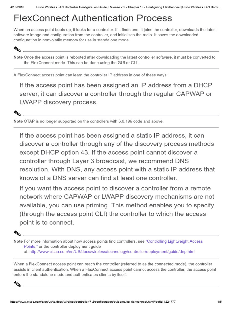 FlexConnect Authentication Overview | PDF | Wireless Access Point ...