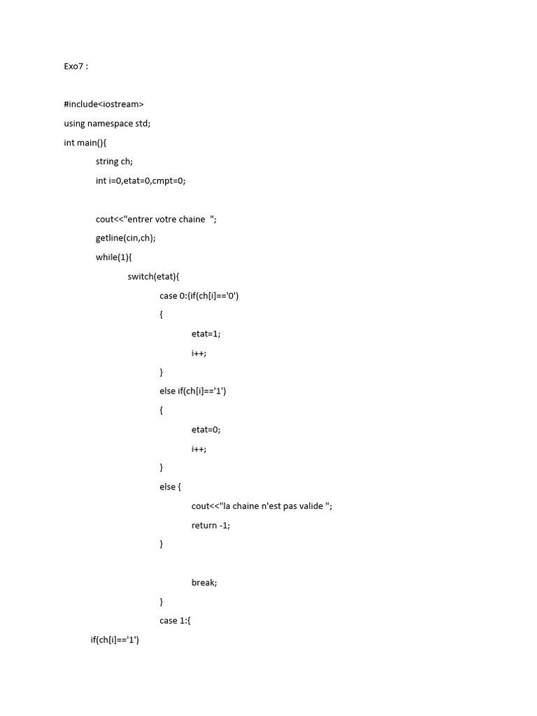 Validation de chaînes en C++ | PDF | Paradigme de programmation ...